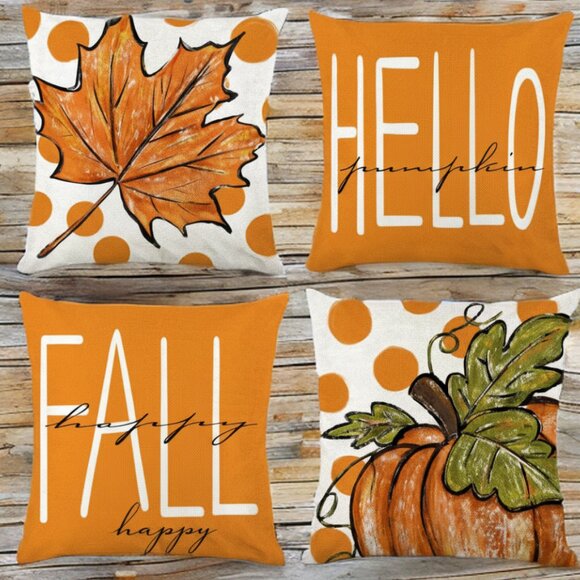 Fall Decorative Pillow Covers Thanksgiving Decor Farmhouse Throw Accent Cases - Picture 5 of 7